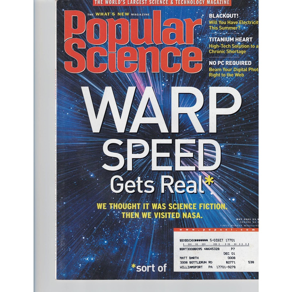 POPULAR SCIENCE MAGAZINE May 2001 Volume 258 Number 5